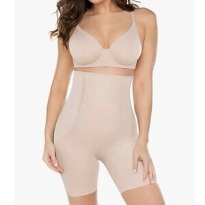 Miraclesuit Women's Shapewear Hi-Waist Thigh Slimmer Nude EUC 3X